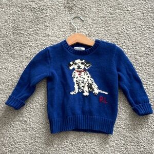 Ralph Lauren Dalmatian Cotton Sweater Baby sz 12m